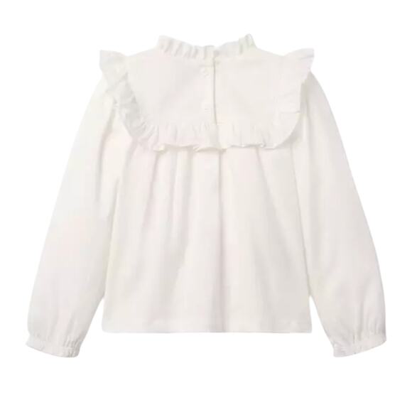 Janie and Jack Ruffle Trim Top, Size 5, Jet Ivory - Picture 2 of 12